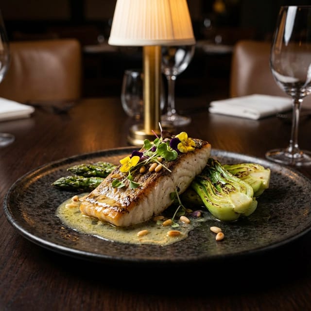 Grilled sea bass