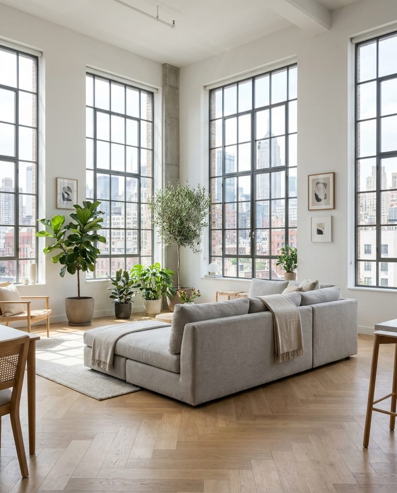 Bright loft living room