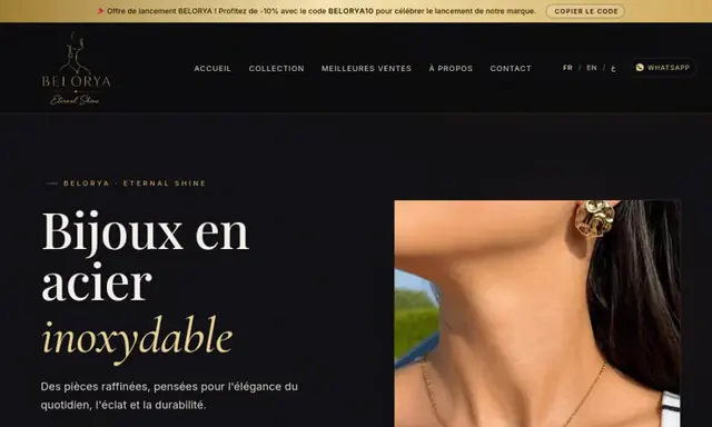 BELORYA website on desktop, built by Amana Digital USA
