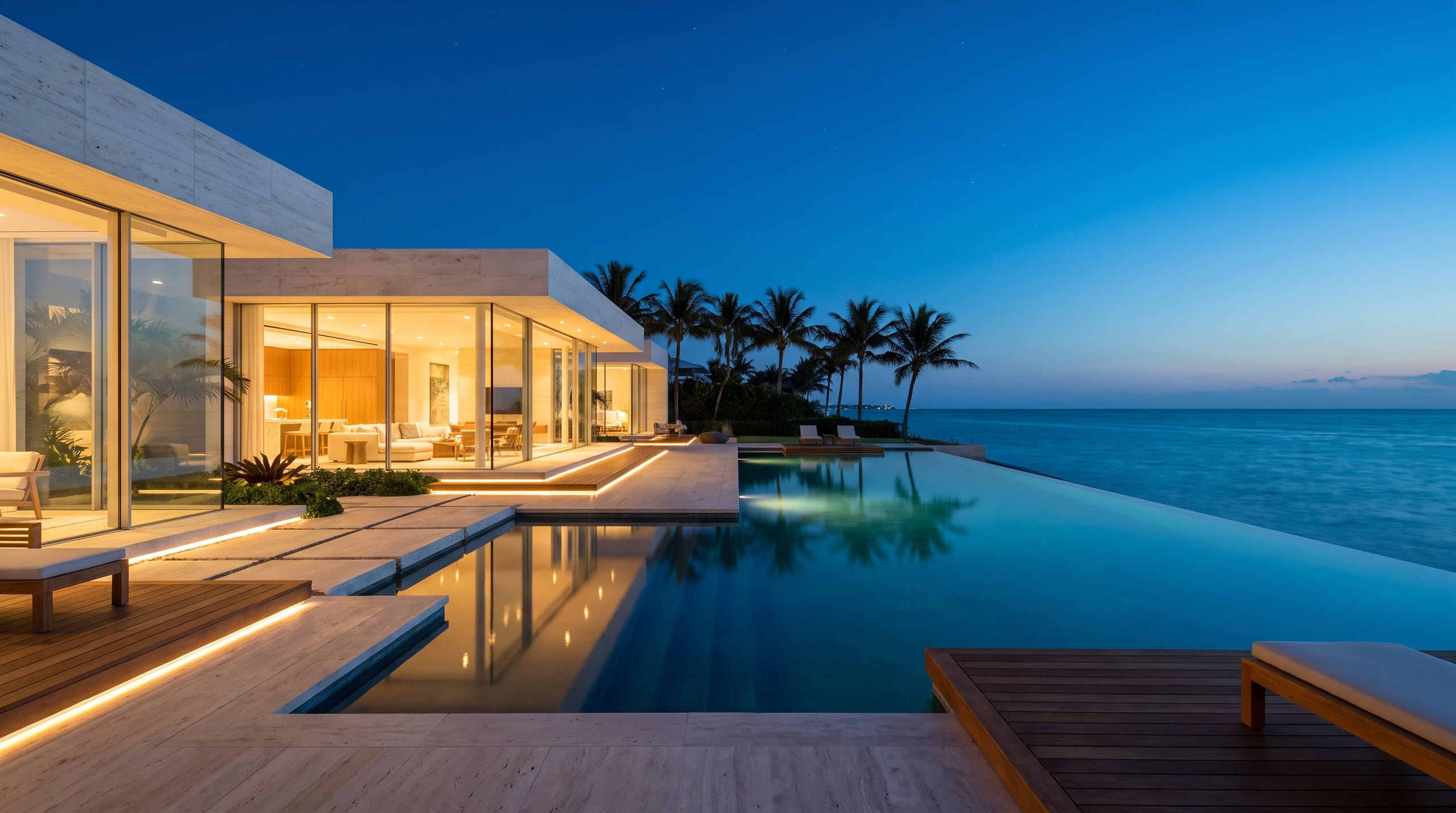 The villa at blue hour